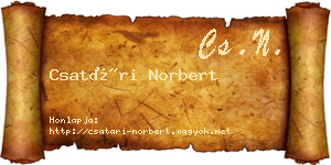 Csatári Norbert névjegykártya